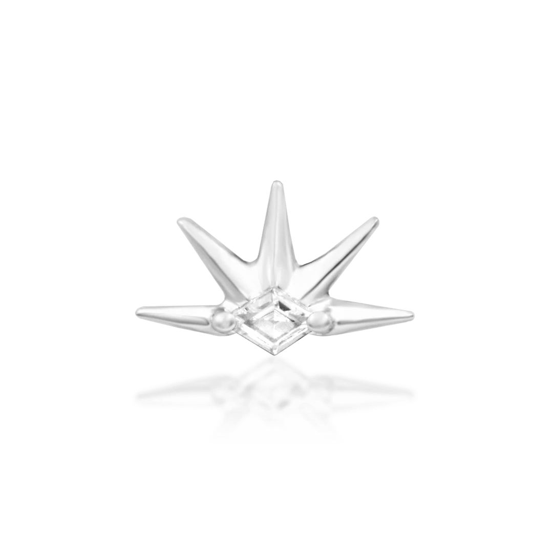 Risen – 14K Gold White CZ Threadless End - piercing - zone.com