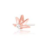 Risen – Twin CZ Oval – 14K Gold Threadless End - piercing - zone.com