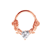 Romance Clicker with Heart Gem – 14K & 18K Gold - piercing - zone.com