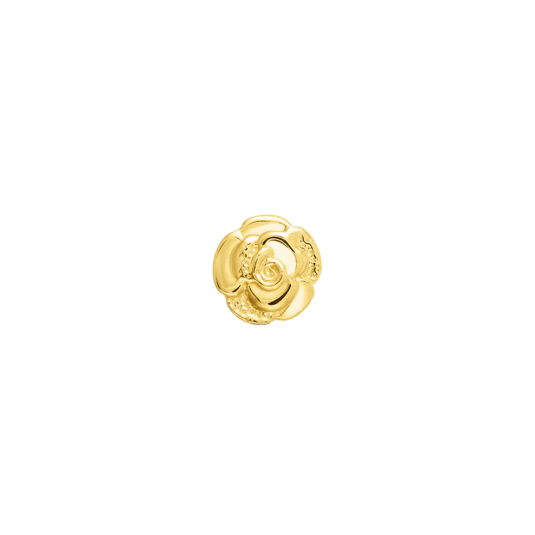 Rose – 14K Gold Threadless & Threaded End - piercing - zone.com
