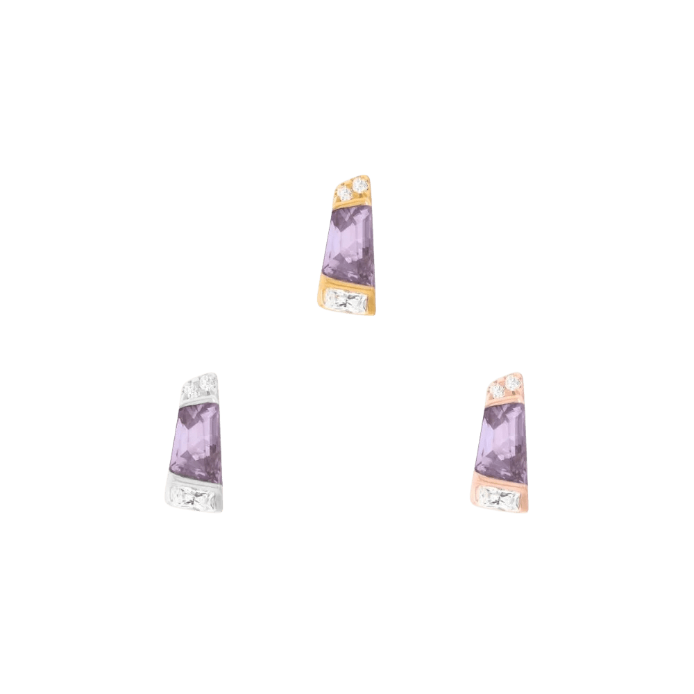 Saboteur – Amethyst – 14K Gold Threadless End - piercing - zone.com