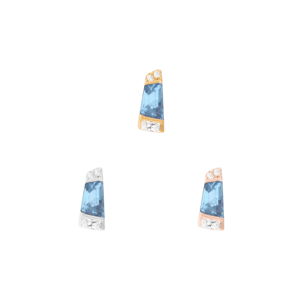 Saboteur – London Blue Topaz – 14K Gold Threadless End - piercing - zone.com