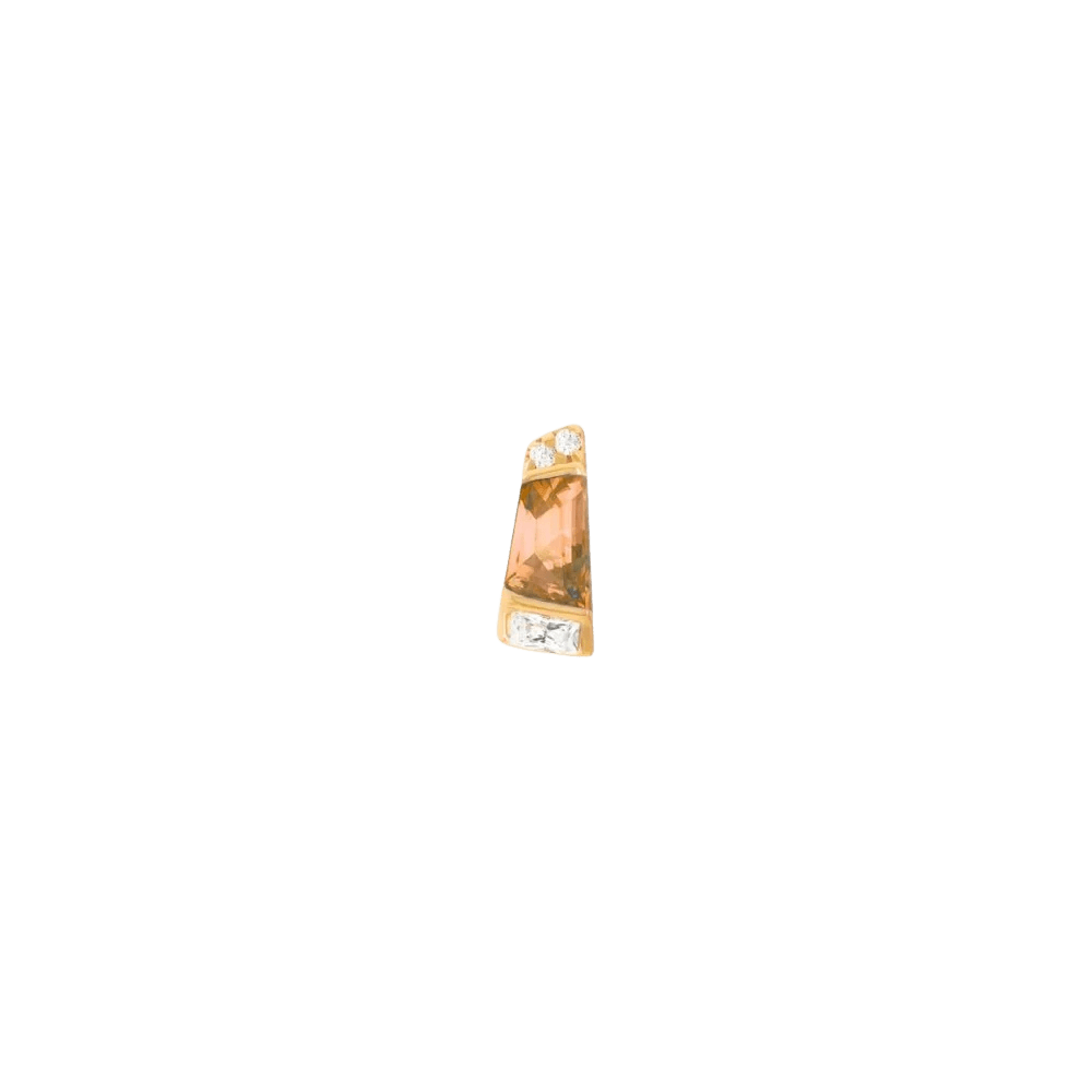 Saboteur – Orange Garnet – 14K Gold Threadless End - piercing - zone.com