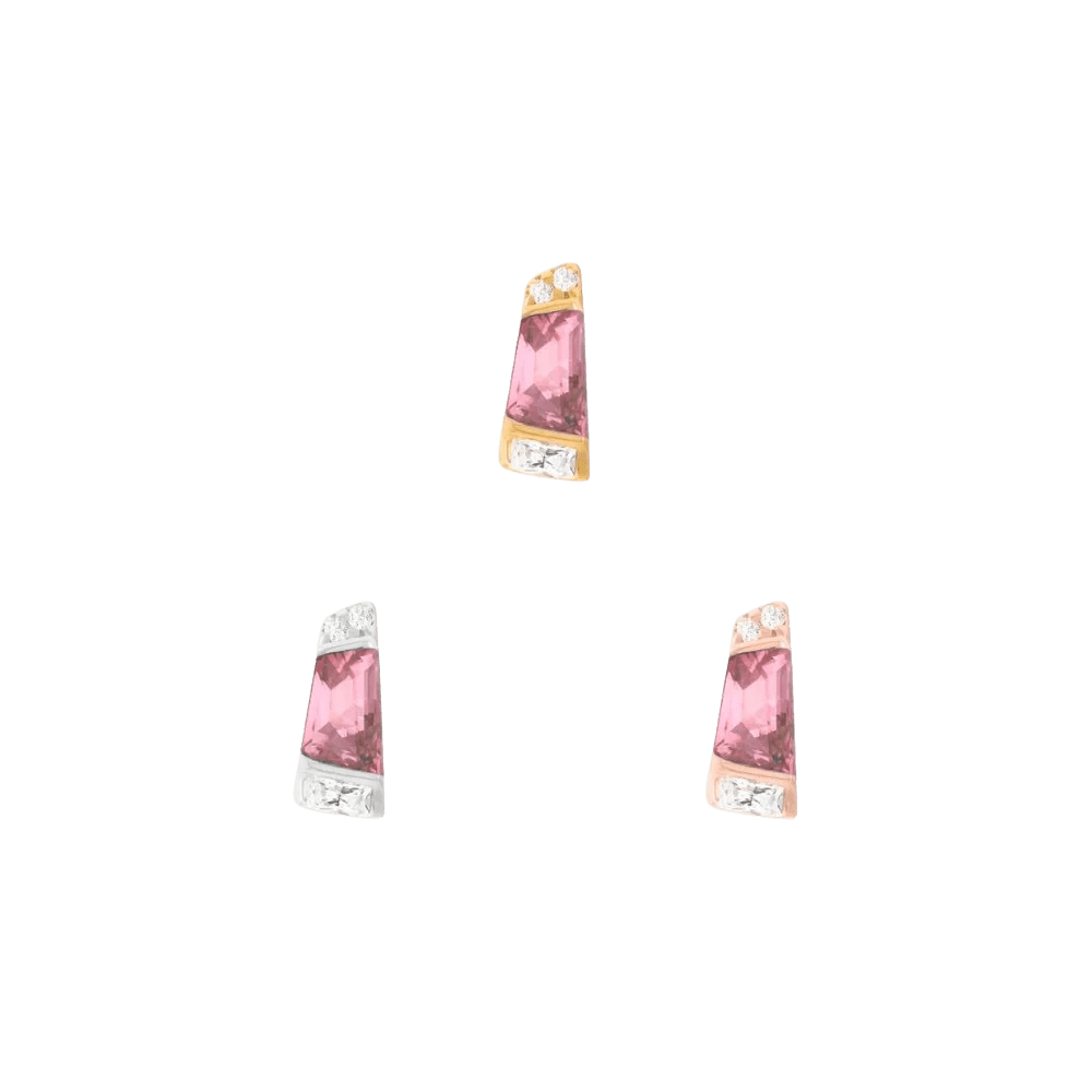 Saboteur – Pink Tourmaline – 14K Gold Threadless End - piercing - zone.com