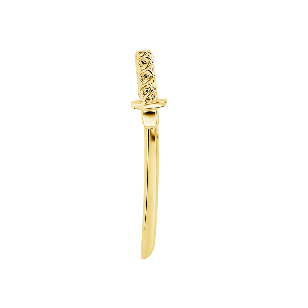 Samurai Sword – 14K Gold Threadless & Threaded End - piercing - zone.com