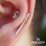 Samurai Sword – 14K Gold Threadless & Threaded End - piercing - zone.com