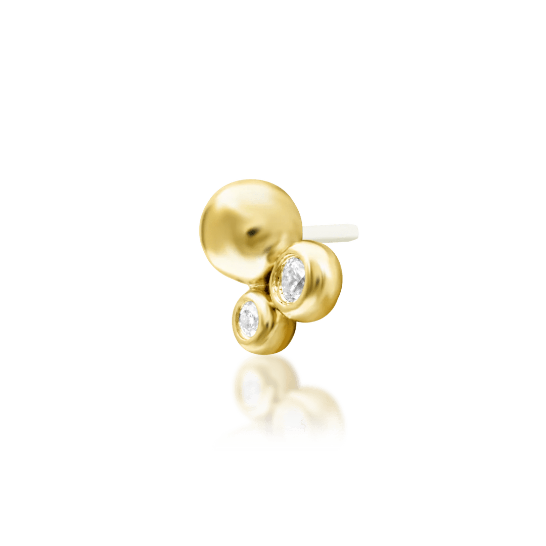 Sana – CZ Double Glow – 14K Gold Threadless End - piercing - zone.com