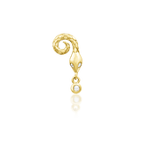 Saphira – White CZ Serpent – 14K Gold Threadless End - piercing - zone.com