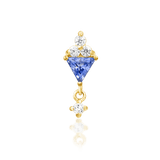 Sarabe – Light Tanzanite & CZ – 14K Gold Threadless End - piercing - zone.com