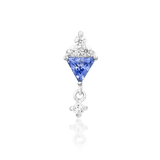 Sarabe – Light Tanzanite & CZ – 14K Gold Threadless End - piercing - zone.com