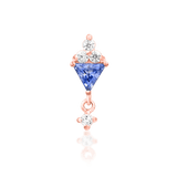 Sarabe – Light Tanzanite & CZ – 14K Gold Threadless End - piercing - zone.com