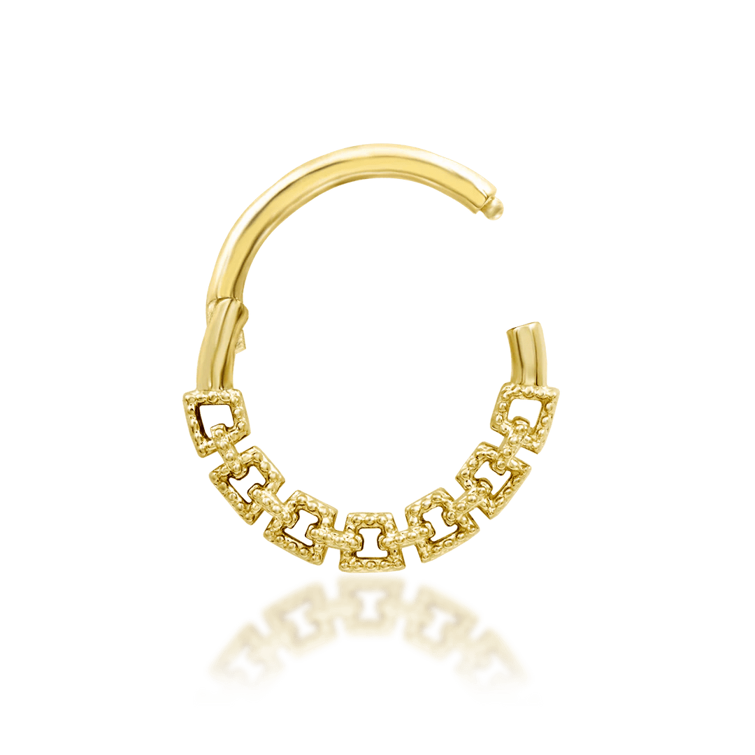 Sasha – Sculpted Teardrop – 14K Gold Threadless End - piercing - zone.com