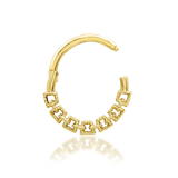 Sasha – Sculpted Teardrop – 14K Gold Threadless End - piercing - zone.com