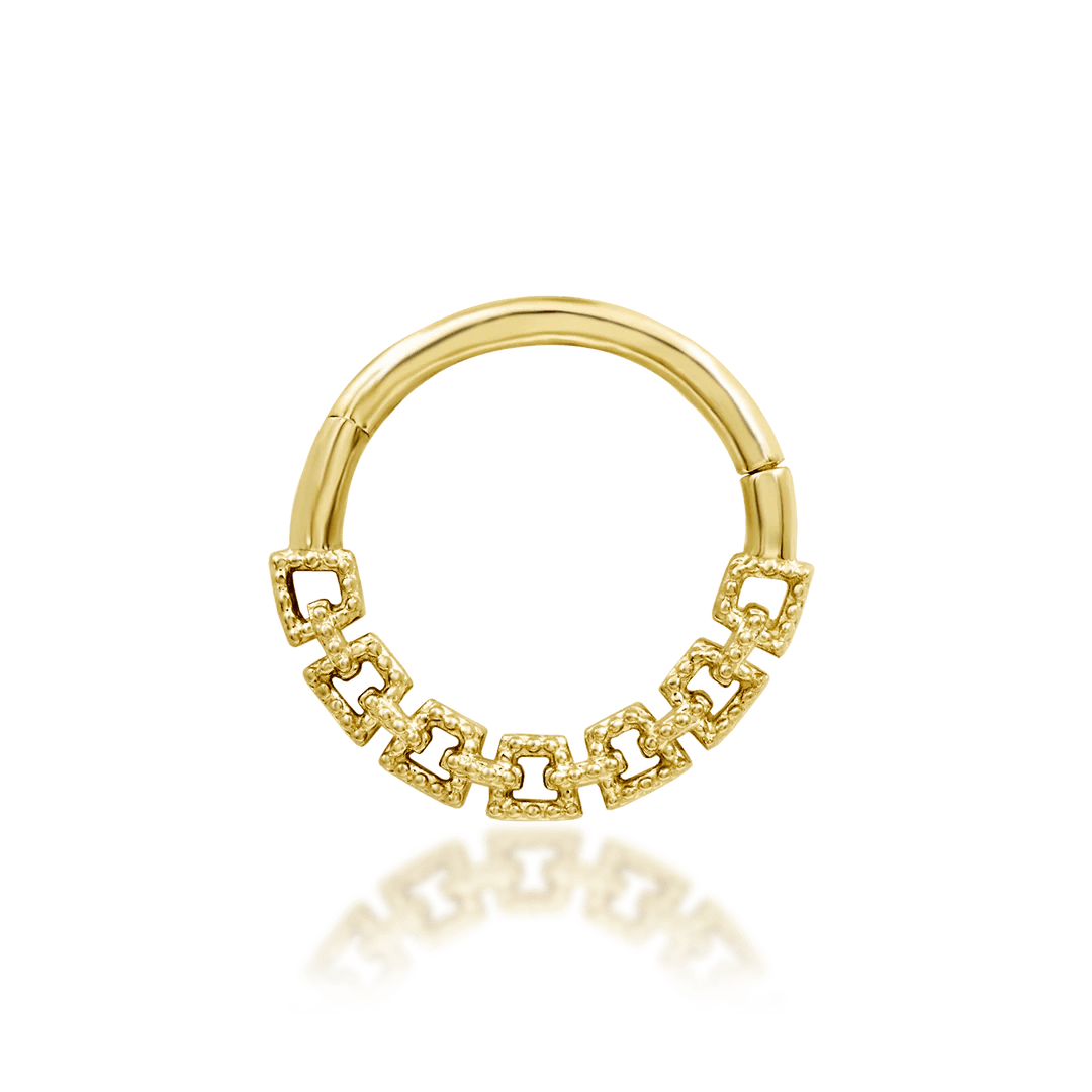 Sasha – Sculpted Teardrop – 14K Gold Threadless End - piercing - zone.com