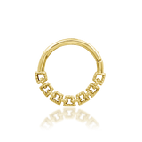 Sasha – Sculpted Teardrop – 14K Gold Threadless End - piercing - zone.com