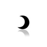 Scene Moon – Black Rhodium Crescent – 14K Gold Threadless End - piercing - zone.com