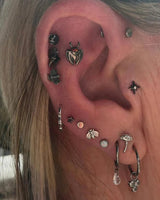 Scene – Stella Star Trio – 14K Rhodium Black Gold Threadless End - piercing - zone.com