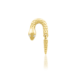 Serpentine – Twisting Serpent with CZ Eyes – 14K Gold Threadless End - piercing - zone.com