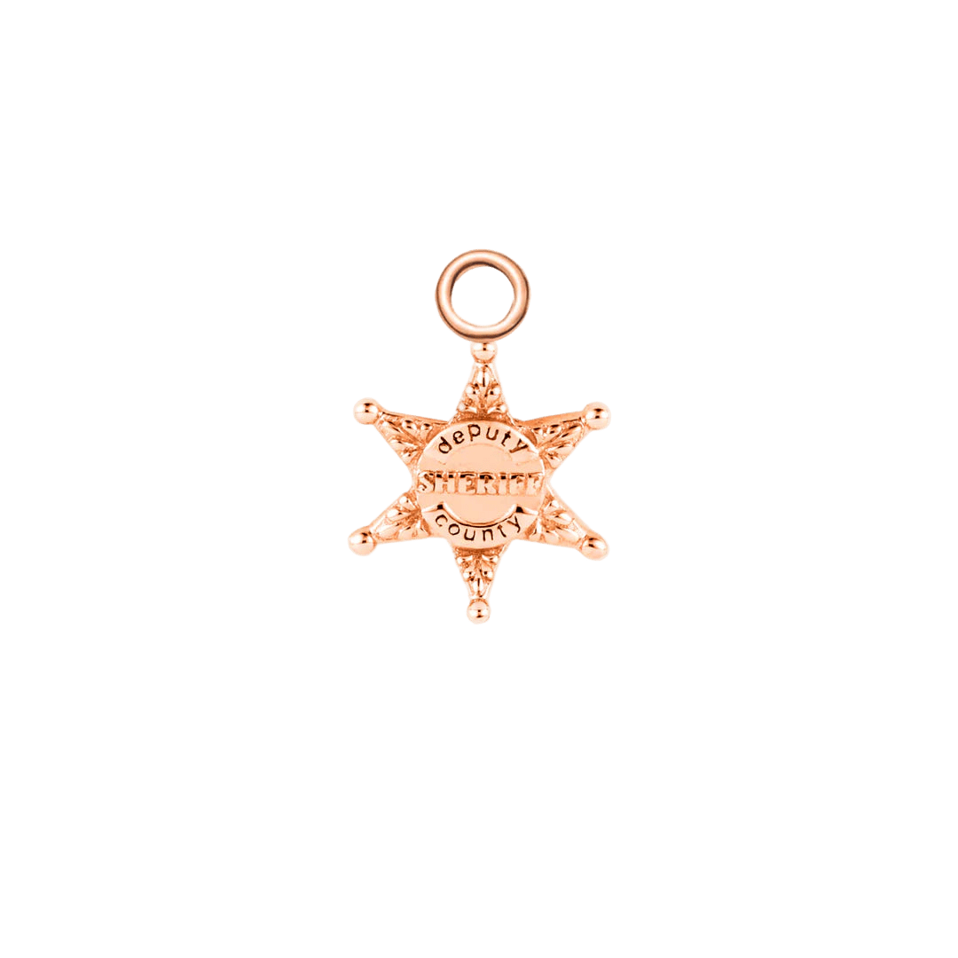 Sheriff’s Badge Charm – 14K & 18K Gold - piercing - zone.com