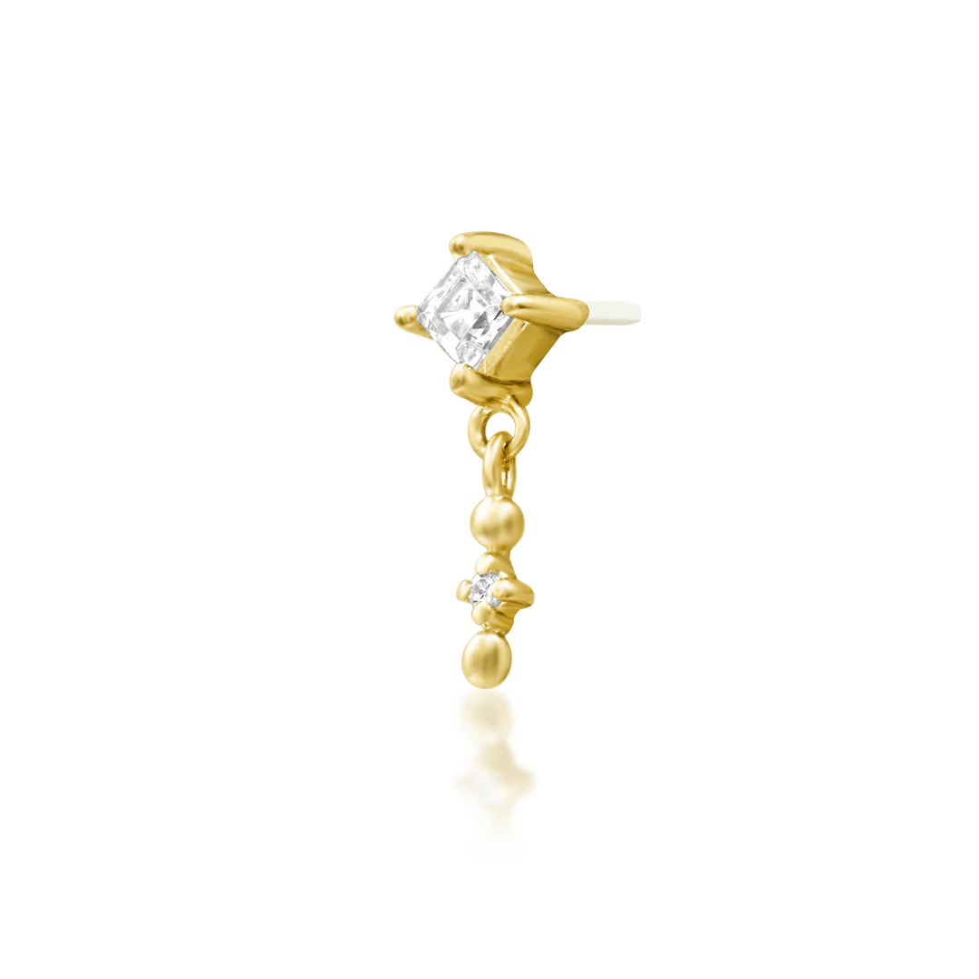 Soar – CZ Wing Silhouette – 14K Gold Threadless End - piercing - zone.com