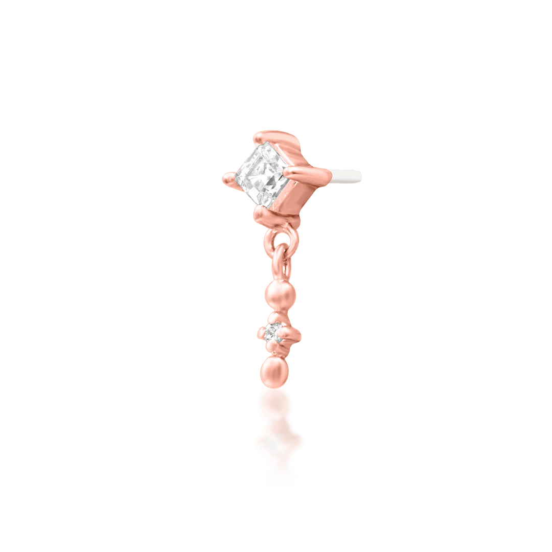 Soar – CZ Wing Silhouette – 14K Gold Threadless End - piercing - zone.com