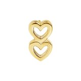 Stacked Hearts – 14K Gold Threadless & Threaded End - piercing - zone.com