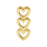 Stacked Hearts – 14K Gold Threadless & Threaded End - piercing - zone.com