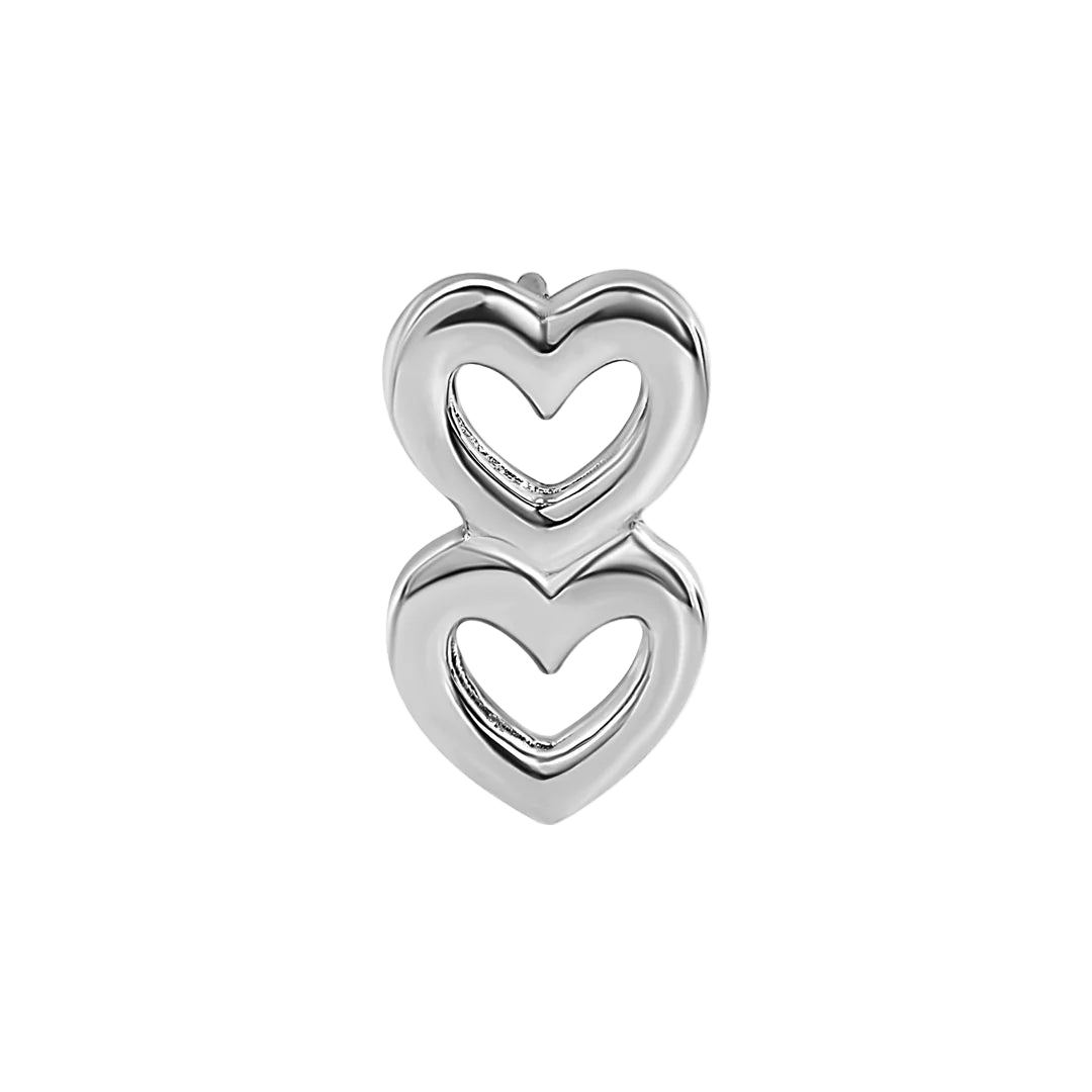Stacked Hearts – 14K Gold Threadless & Threaded End - piercing - zone.com
