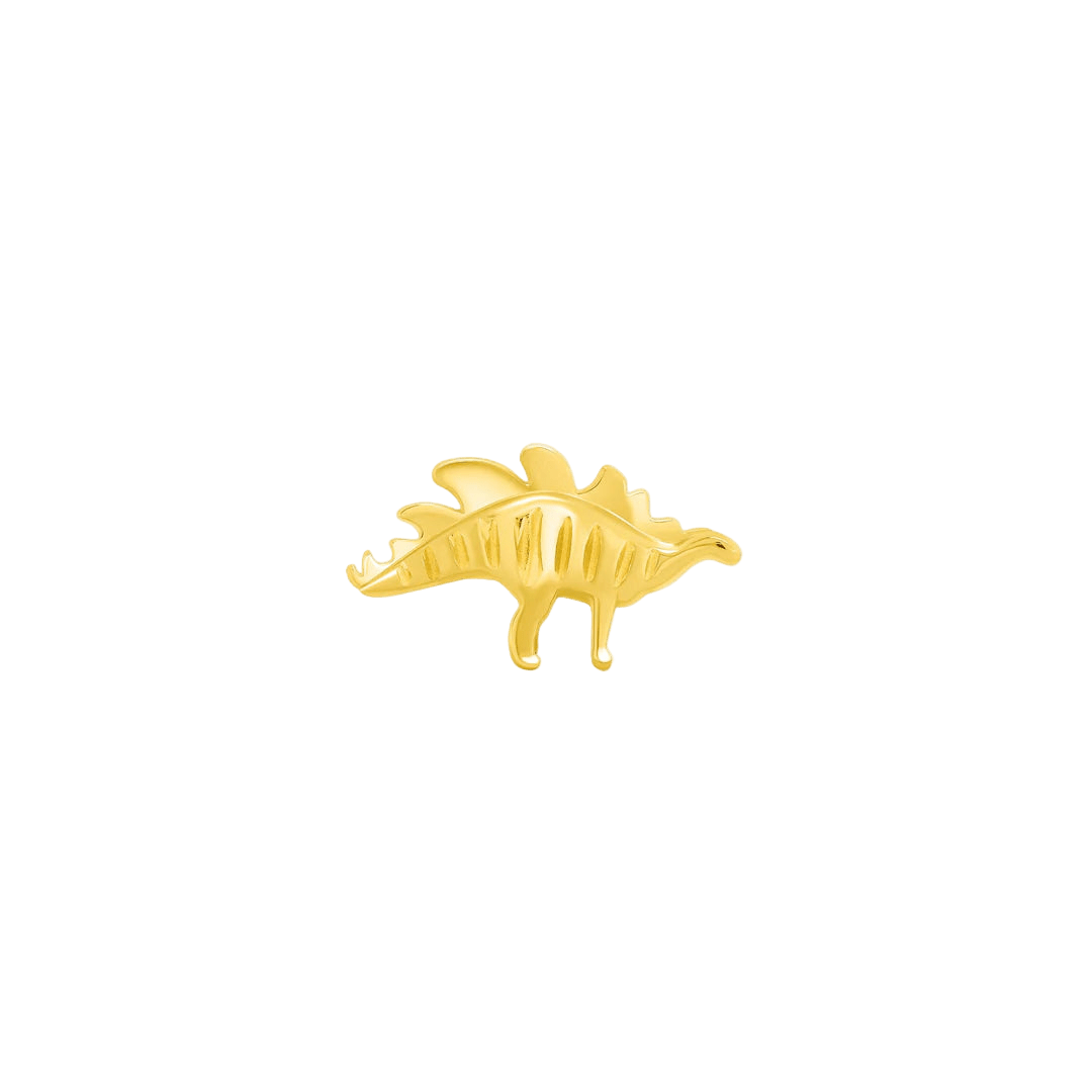 Stegosaurus – 14K Gold Threadless & Threaded End - piercing - zone.com