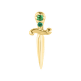 Sword with Gems – 14K Gold Threadless End - piercing - zone.com