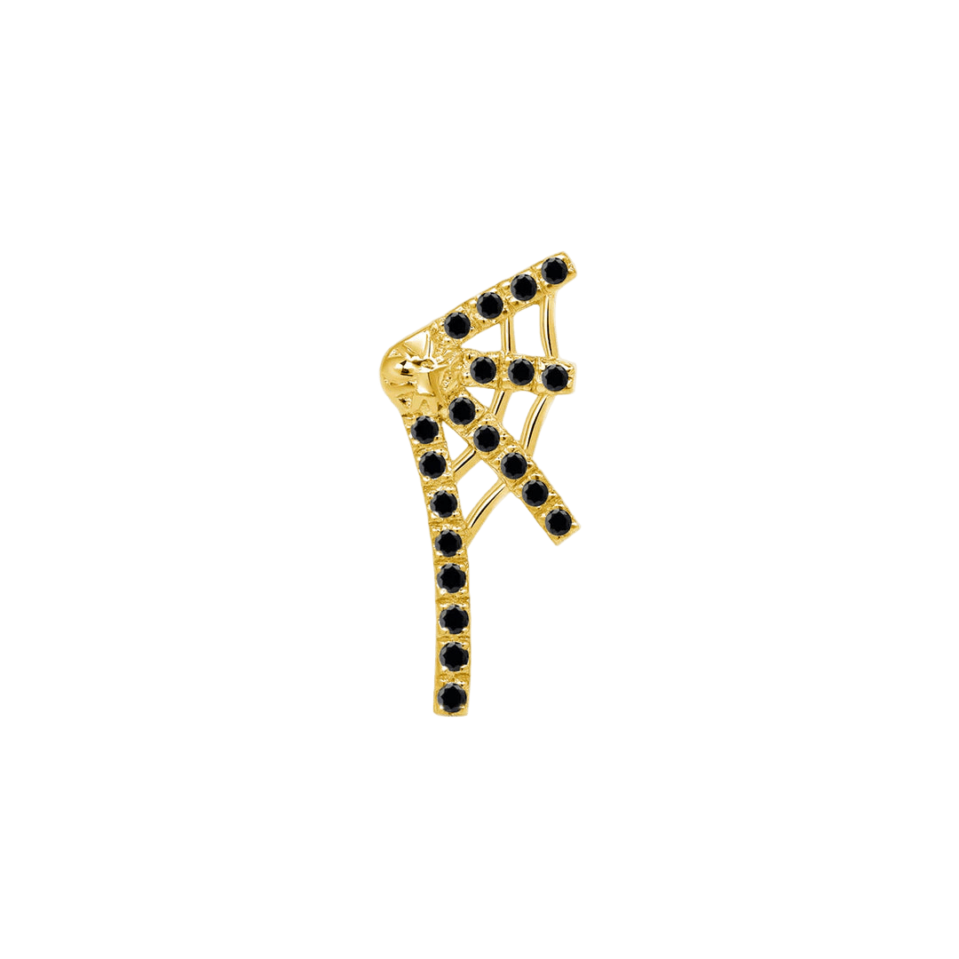 Tarantula Web – 14K Gold Gemstone Threadless End - piercing - zone.com