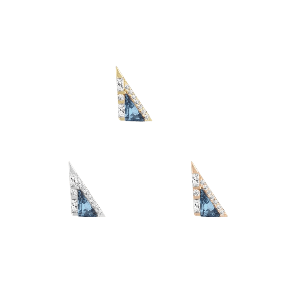 Transmission – London Blue Topaz – 14K Gold Threadless End - piercing - zone.com