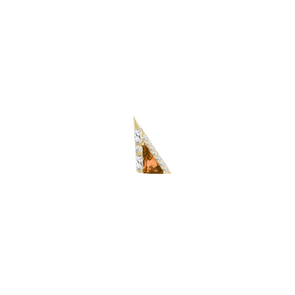 Transmission – Orange Garnet – 14K Gold Threadless End - piercing - zone.com