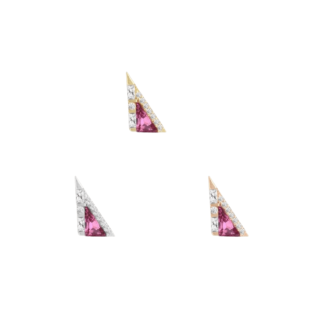 Transmission – Pink Tourmaline – 14K Gold Threadless End - piercing - zone.com