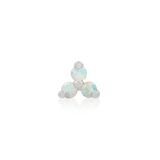 Trinity with Opal – 14K Gold Threadless End - piercing - zone.com