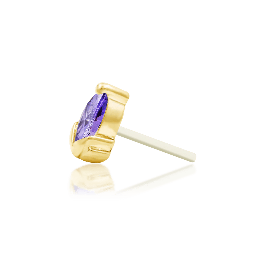 Uma – 14K Gold Gemstone Threadless End - piercing - zone.com