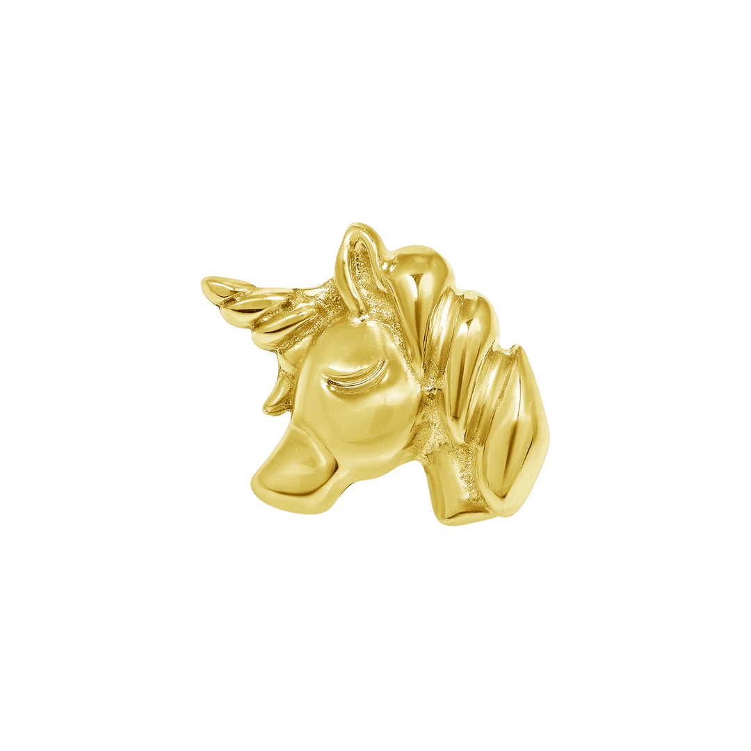 Unicorn – 14K Gold Threadless & Threaded End - piercing - zone.com