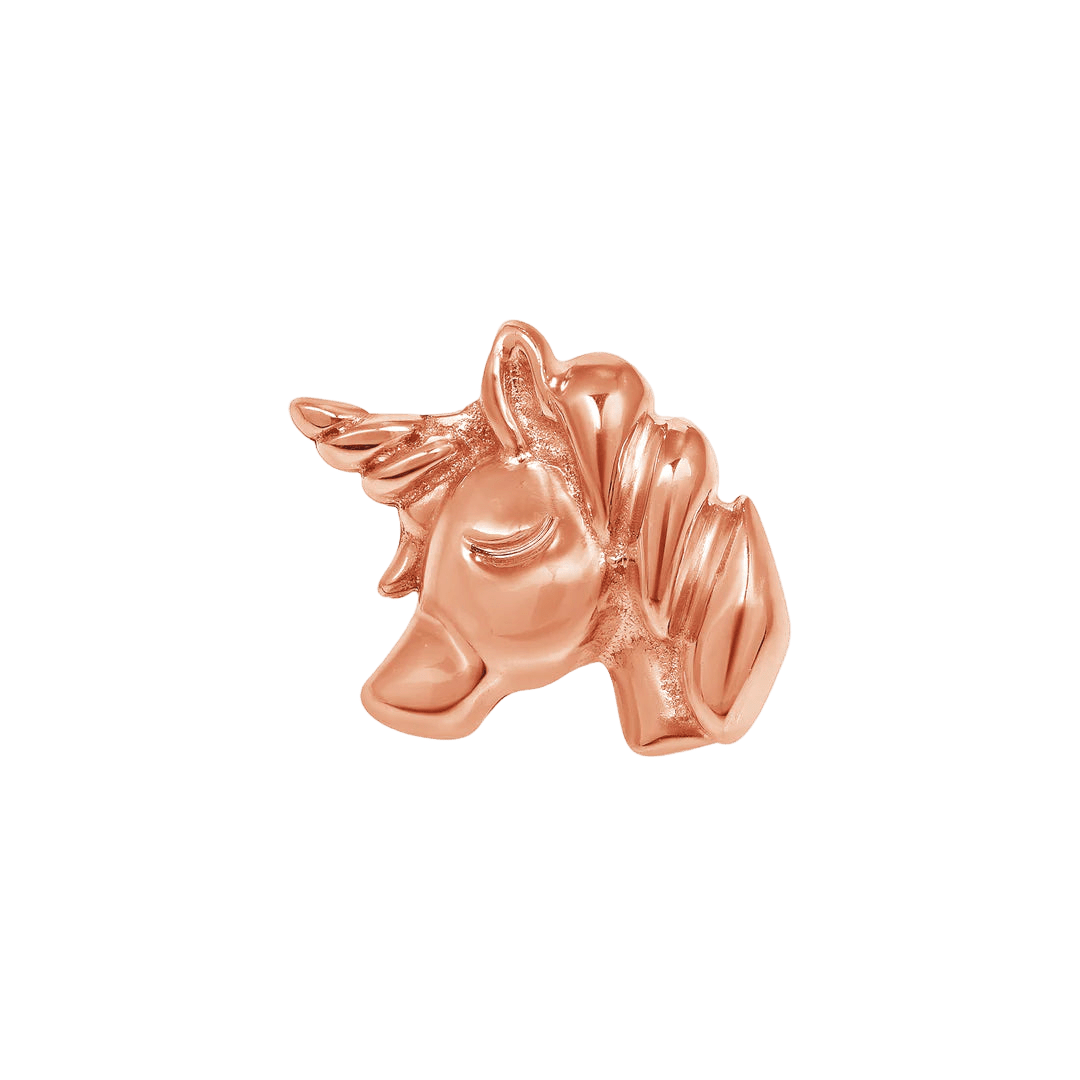 Unicorn – 14K Gold Threadless & Threaded End - piercing - zone.com