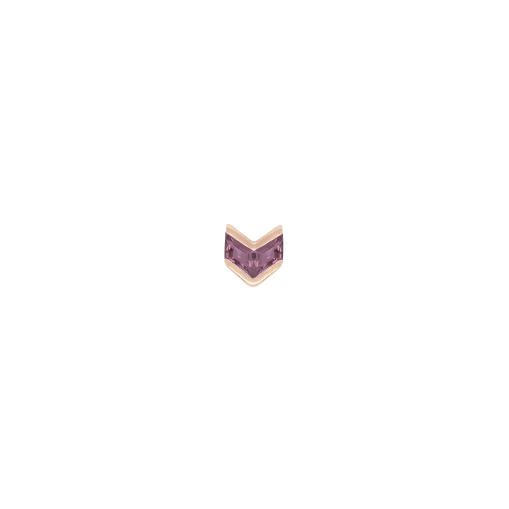 Vande – Amethyst – 14K Gold Threadless End - piercing - zone.com