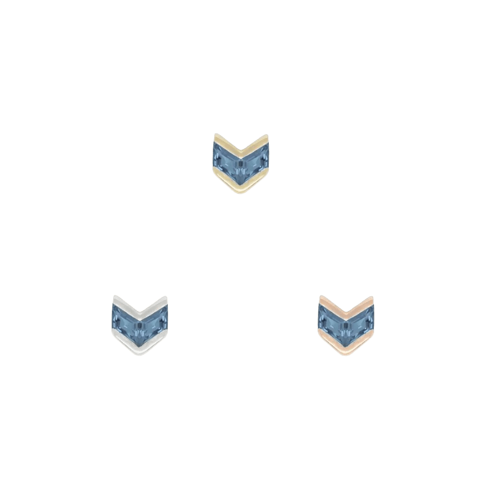 Vande – London Blue Topaz – 14K Gold Threadless End - piercing - zone.com