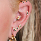 Vande – London Blue Topaz – 14K Gold Threadless End - piercing - zone.com