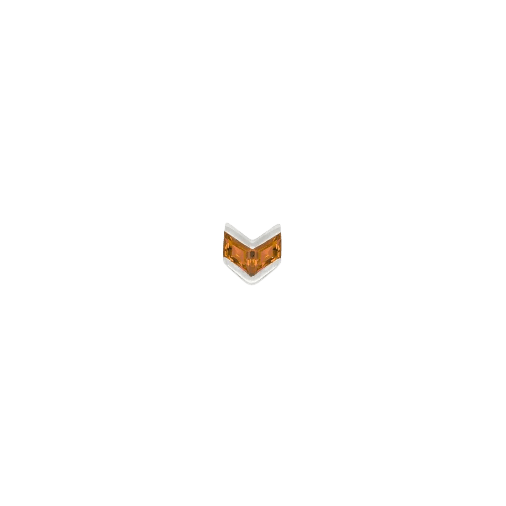 Vande – Orange Garnet – 14K Gold Threadless End - piercing - zone.com