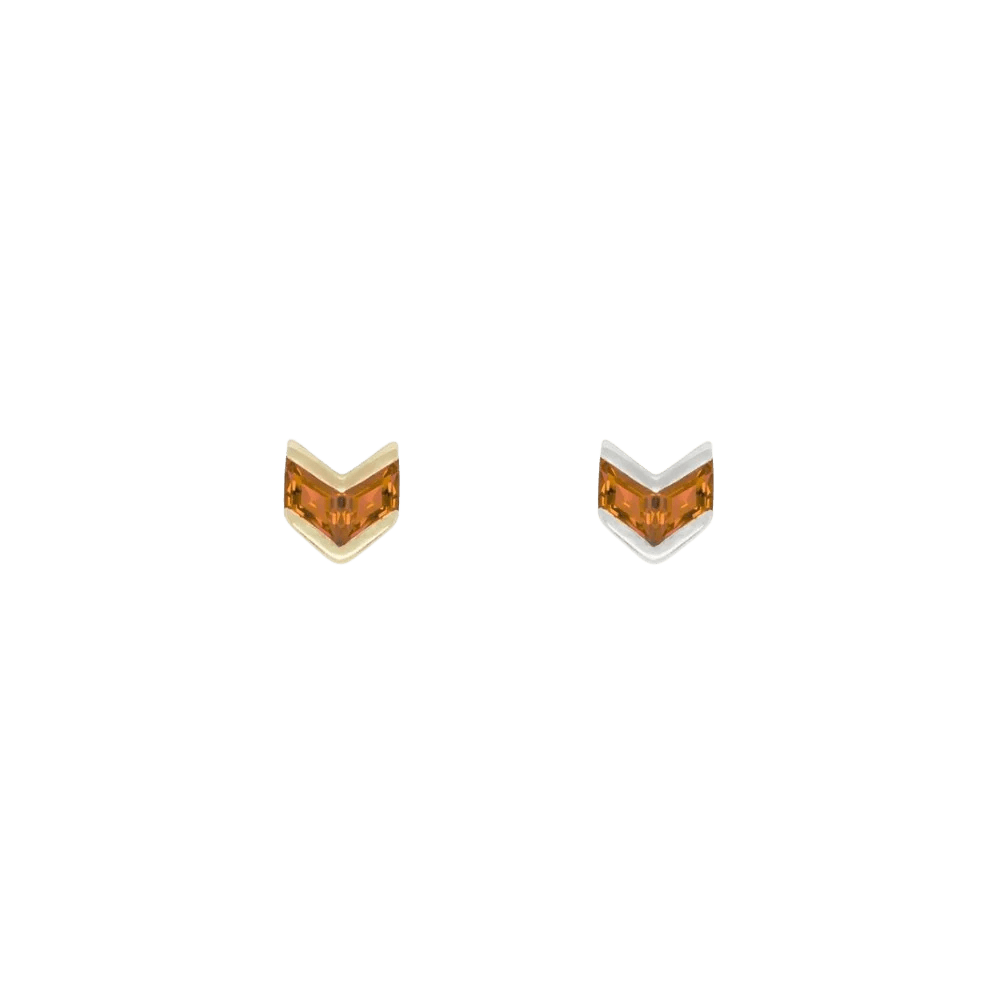Vande – Orange Garnet – 14K Gold Threadless End - piercing - zone.com