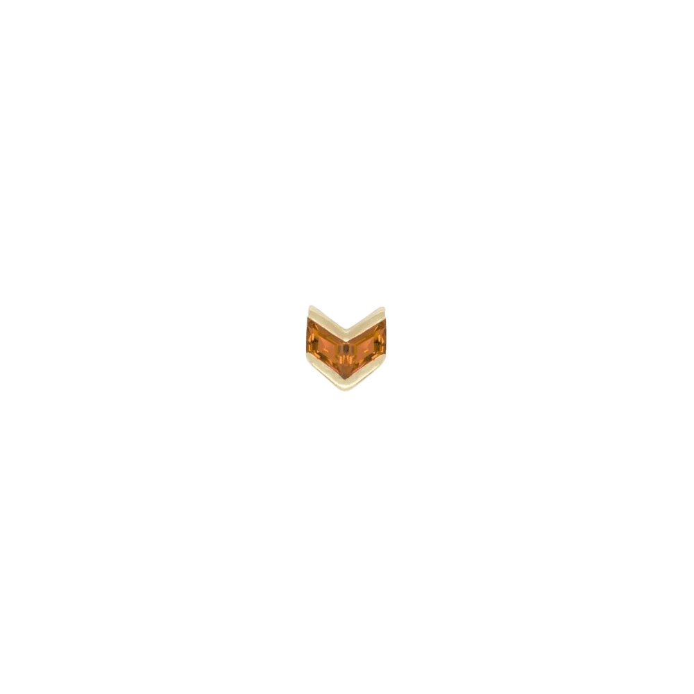 Vande – Orange Garnet – 14K Gold Threadless End - piercing - zone.com