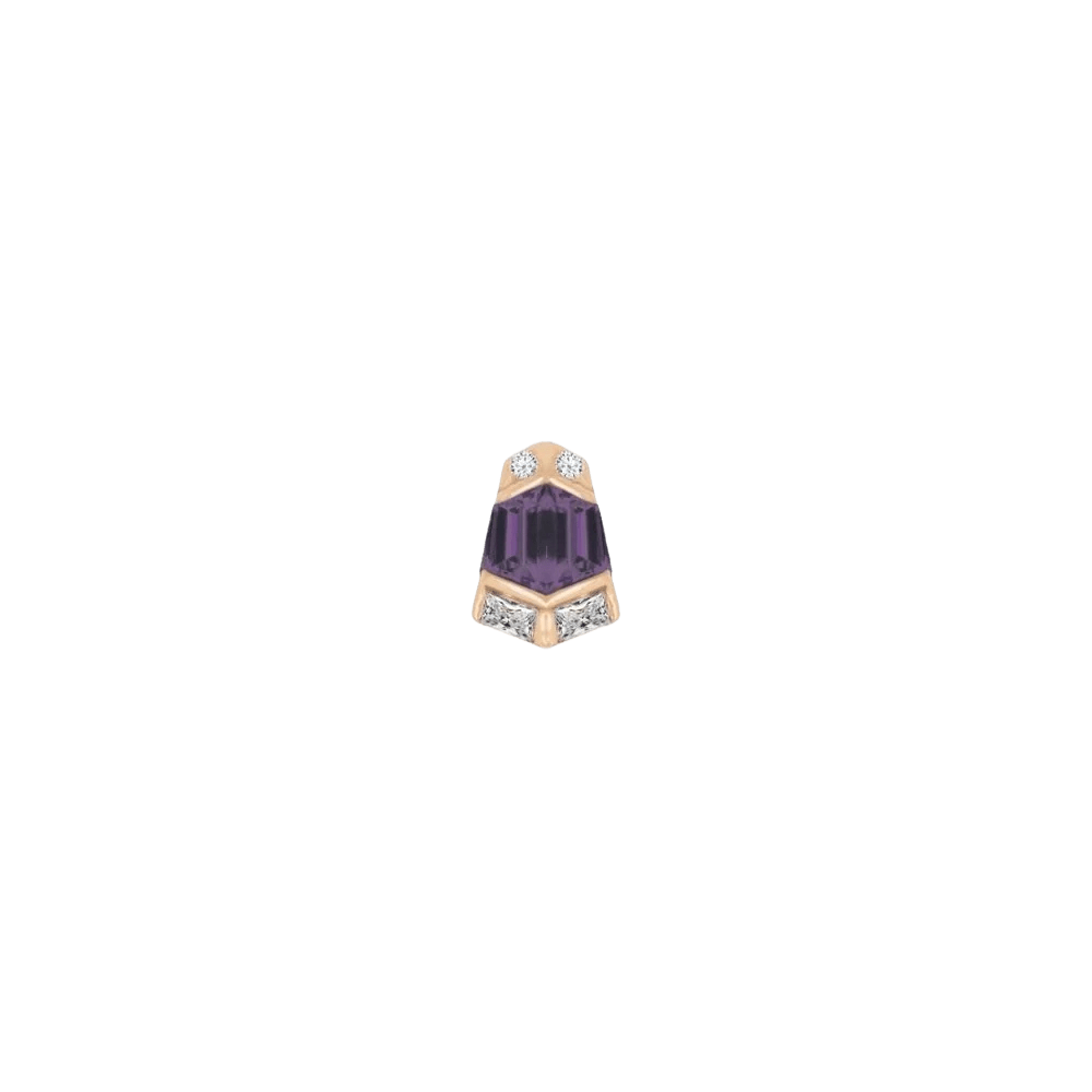 Vera – Amethyst – 14K Gold Threadless End - piercing - zone.com