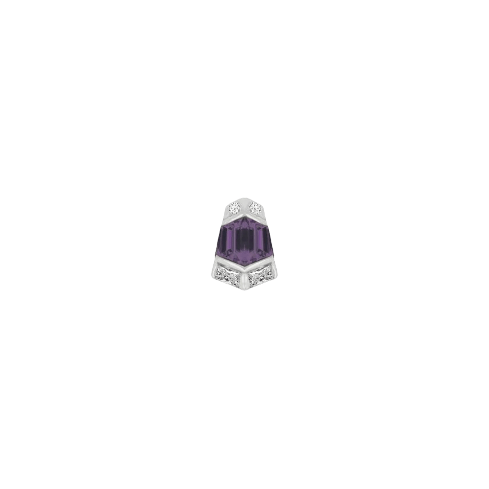 Vera – Amethyst – 14K Gold Threadless End - piercing - zone.com