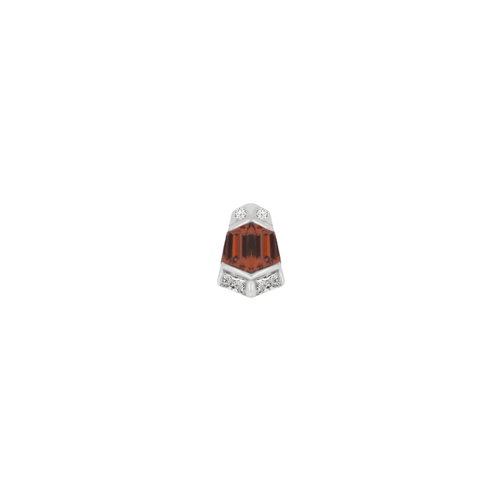 Vera – Garnet – 14K Gold Threadless End - piercing - zone.com