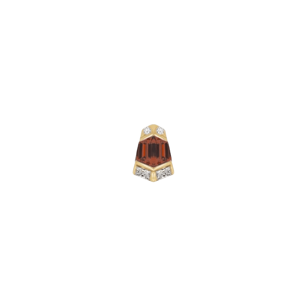 Vera – Garnet – 14K Gold Threadless End - piercing - zone.com
