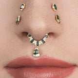 Vera – London Blue Topaz – 14K Gold Threadless End - piercing - zone.com