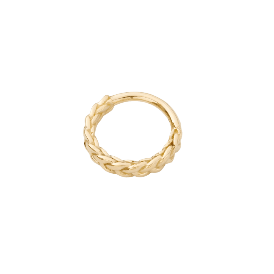 Verona – 14K Gold Braided Clicker Ring - piercing - zone.com